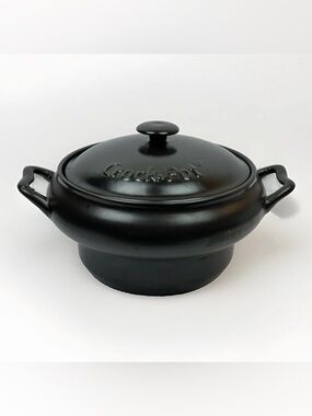 Vintage Rival Crock-Pot VersaWare Black Stoneware Slow Cooker Insert Lid